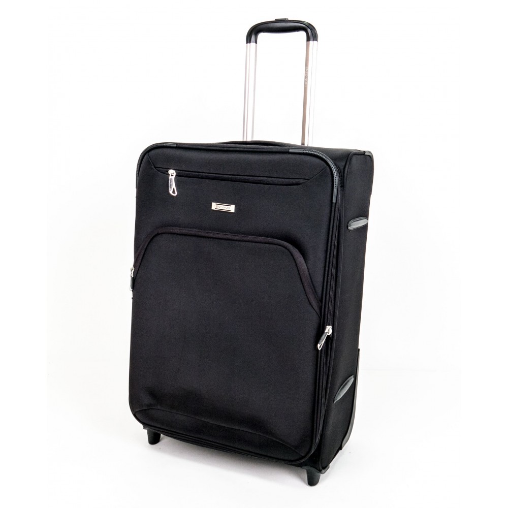 Куфар ENZO NORI модел COTTON 64 см от текстил с 2 колелца черен