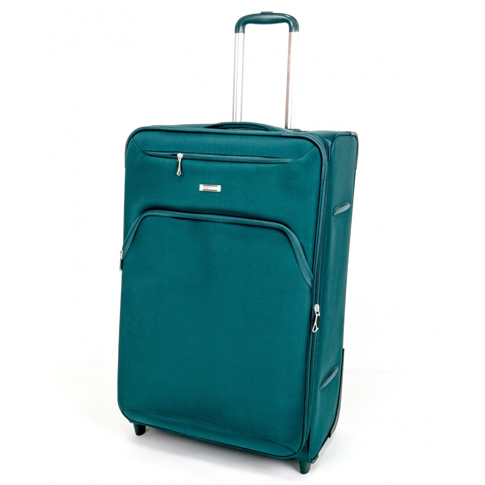 Мек куфар в зелен цвят ENZO NORI модел COTTON 74 см от текстил с 2 колелца 