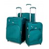 Три размера текстилни куфари комплект ENZO NORI модел COTTON зелен