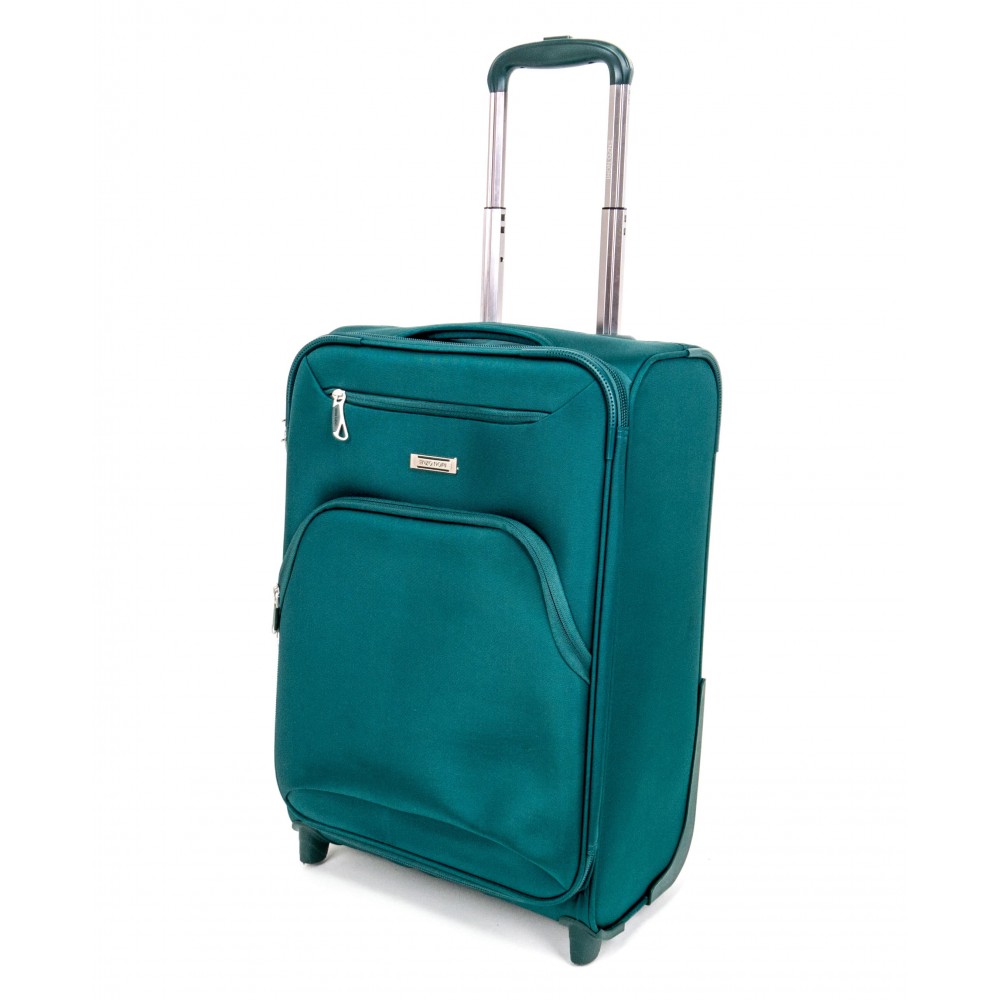 Куфари комплект от текстил 3 броя ENZO NORI модел COTTON + пътна чанта за ръчен багаж зелен