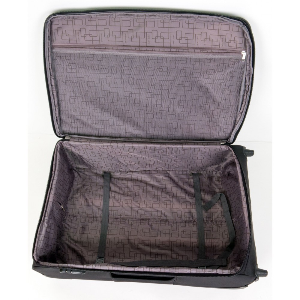 Куфар ENZO NORI модел COTTON комплект от 3 размера текстил + пътна чанта за ръчен багаж черен