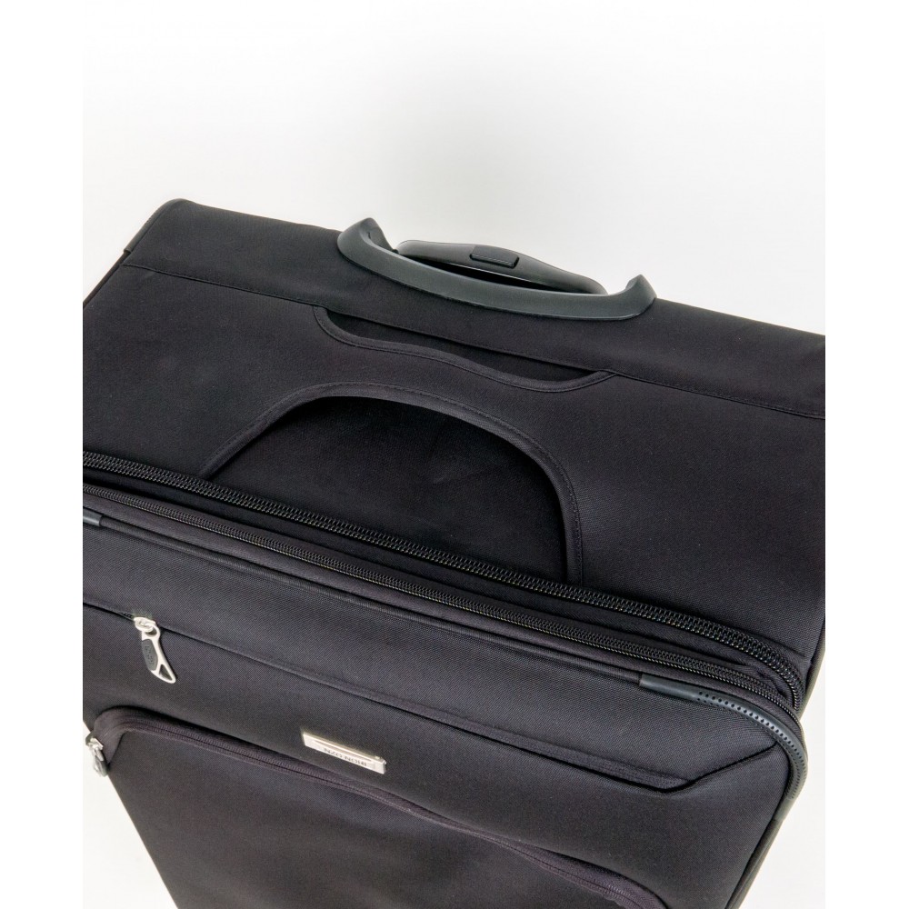 Куфар ENZO NORI модел COTTON 74 см от текстил с 2 колелца черен