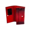 Дамско портмоне ENZO NORI модел CLASSIQUE естествена кожа червен змийски принт