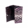 Луксозно дамско портмоне от естествена кожа с множество отделения за карти и документи ENZO NORI модел CLASSIQUE цвят лак лилав с бяло
