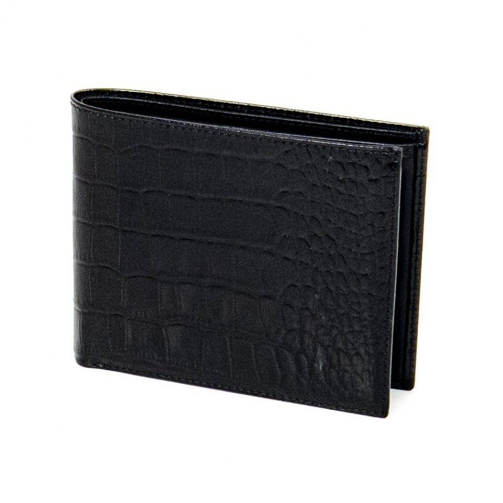 Стилен мъжки портфейл ENZO NORI модел FREDO естествена кожа цвят черен кроко