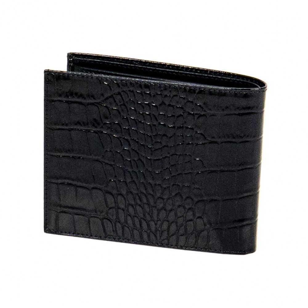 Стилен мъжки портфейл ENZO NORI модел FREDO естествена кожа цвят черен кроко