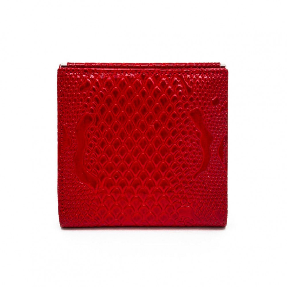 Малко дамско портмоне ENZO NORI модел MINI от естествена кожа цвят червен лак